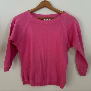 Vintage 80s Ungaro Ter Pink Crew Neck Cotton Sweater Size Large